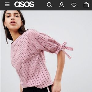 NWOT polka dot blouse